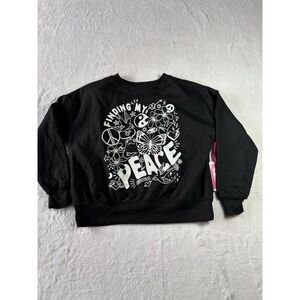 Justice Girls Long Sleeve Fleece Crewneck Sweatshirt Finding My Peace Size M 10
